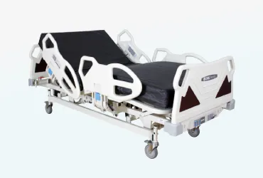 icu bed, adjustable head and foot portion, 4 castor wheels, electric with remote control, high quality ICU beds